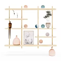 Modern display rack solid wood display rack 3d model