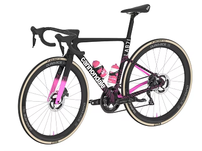 High Performance Black And Pink CERVELO Road Bike With SHIMANO Components 3d model