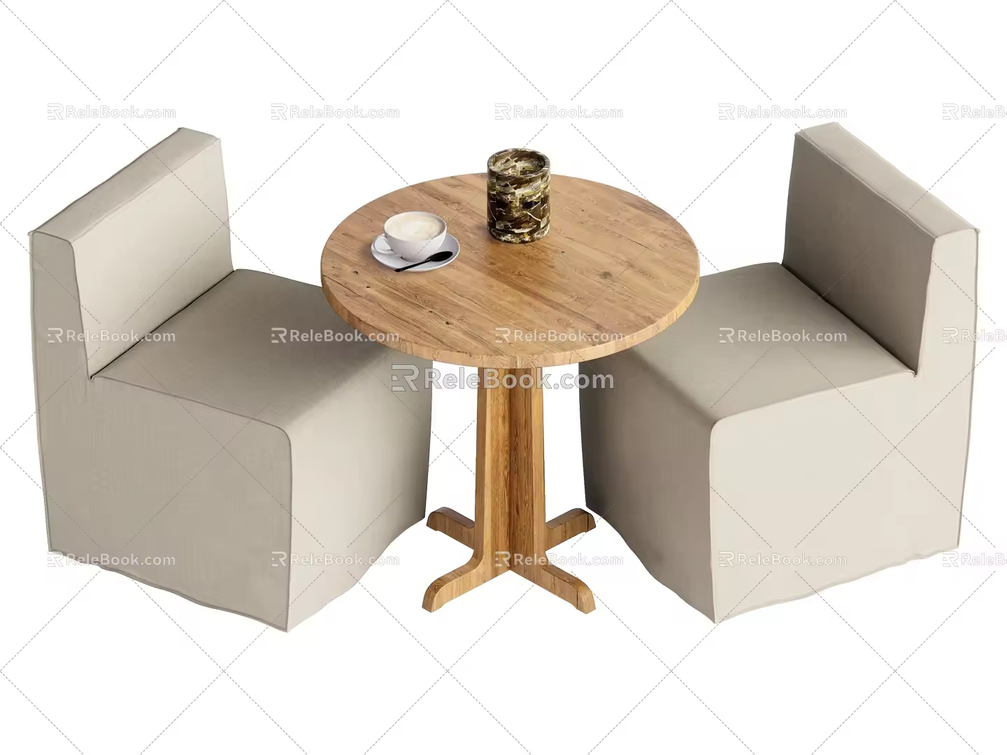 Wind leisure table and chair combination 3d model