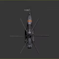 Modern Helicopter Aircraft With Aerodynamic Design Multiple Rotors And Orange Accent Stripes