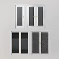 Modern Double Doors With White Frame Screen Frosted And Ribbed Glass Designs