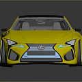 Yellow Sports Car With Streamlined Body Black Roof And Sporty Wheels Design