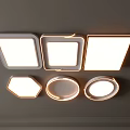 Modern Ceiling Lights with Square Round Hexagonal Shapes and Bright Illumination Design 3d model