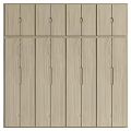 Simple Modern Light Wood Wardrobe With Multiple Doors And Storage Drawers 3d model