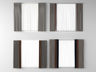 Modern Curtain Combination 3d model