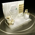 Aoyuan Zhongxin Yufu Modern Photo Check In Spot With Golden Decorations And Gift Box Structures