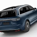 Deep Blue Electric SUV With Modern Sleek Design Black Roof LED Headlights Alloy Wheels