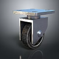 Metal Caster Wheel With Square Top Plate And Sturdy Metal Bracket Structure 3d model