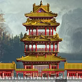 Feiyun Building Qiufeng Building Zoroastrian God Building Wood Building Attic Ancient Building Tower 3d model
