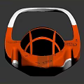 Futuristic Orange Streamlined Spacecraft Design With Transparent Cockpit For Aerospace Exploration