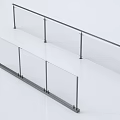 Modern Glass Panel Railings with Metal Support Frame and Transparent Design for Indoor Spaces