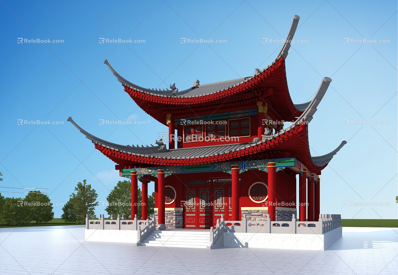 Drum Tower Ancient Architecture 3d model