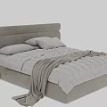 Modern Double Bed Design With Upholstered Headboard And Cozy Bedding Set