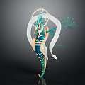 Mythical Character With Seahorse Like Creature Form Aura And Coral Details