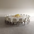 Dining Table and Chair Guest Restaurant Tea Table and Chair Dining Table and Chair Wine Table and Chair Table and Chair Combination Round Wine Table 3d model