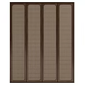 Modern Wooden Wardrobe With Mesh Panel Doors And Elegant Classic Design