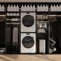 Modern Bathroom Storage Cabinet With Washing Machine Dryer Vacuum And Cleaning Supplies
