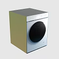 Smart Washing Machine With Modern Design Silver Body And Black Circular Door