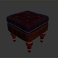 Comfortable Ottoman With Red Padded Cushion Wooden Base And White Accent Legs