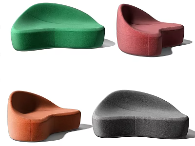Modern Creative Unique Shape Sofa Design With Multiple Colors And Curved Lines 3d model