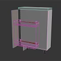 White Modern Storage Cabinet With Open Door And Metal Shelves On Wheels