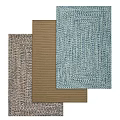 Multiple Square Rugs In Brown Blue Gray Woven Texture For Home Decor 3d model