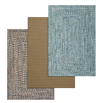 Multiple Square Rugs In Brown Blue Gray Woven Texture For Home Decor 3d model