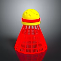Plastic Badminton Shuttlecock With Yellow Top And Red Base Sports Equipment Design