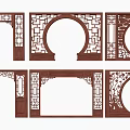 Traditional Chinese Wooden Door Arches With Carved Lattice And Classical Design Elements