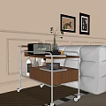 Modern Movable Cart Wine Bottle Ornaments Combination Sound 3d model