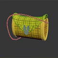 Stylish Yellow Plaid Bag With Gold Chain Strap And Golden Hardware Details