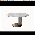 Modern Dining Table Simple Round Marble Dining Table 3d model
