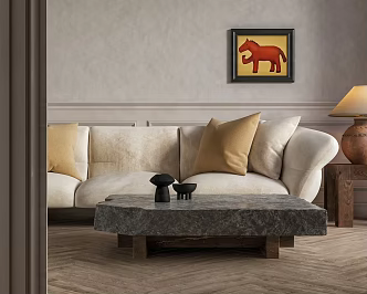 Quiet Stone Coffee Table Rock Coffee Table Square Coffee Table 3d model