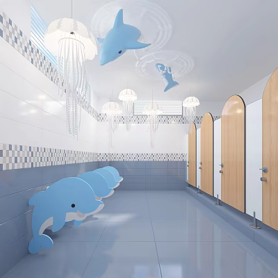 Modern Toilet Kindergarten Children's Public Toilet 3d model Modern Toilet Kindergarten Children's Public Toilet 3d model
