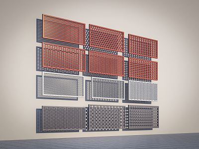 Modern brick wall brick carving brick wall lattice 3d model