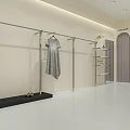 Modern Minimalist Clothing Store Interior With Mannequins Display Racks And Cozy Rest Lounge Space