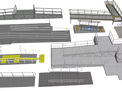 Practical Road Facilities Design Featuring Railings Platforms Walkways And Safety Structures 3d model