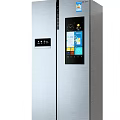 Smart Double Door Refrigerator Freezer With Silver Stainless Steel And Touchscreen