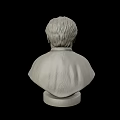 Detailed Lifelike Portrait Bust Sculpture Carved With Realistic Facial Features And Base