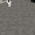 Gray Textured Stone Floor Surface In Modern Living Room With Fireplace And Side Table