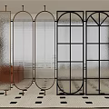 Modern Decorative Room Dividers with Metal Frames Glass Panels and Geometric Patterns for Home
