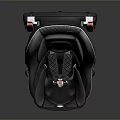 Modern Public Chair With Grey Black Upholstery And Red Accent Features