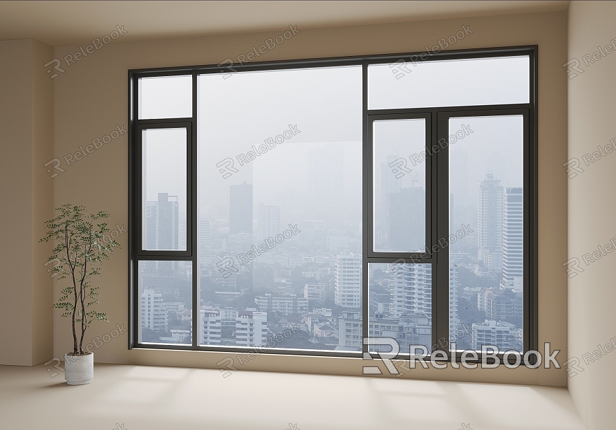 casement window window balcony closed window model