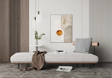 Modern chaise side combination 3d model