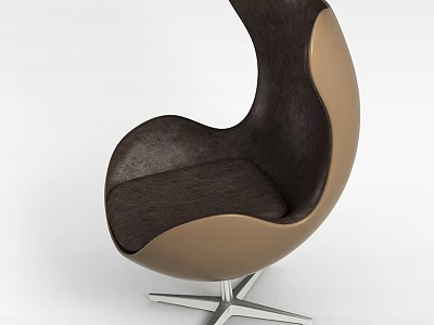 Technology Exhibition Hall Showcasing Modern Ergonomic Brown Beige Chair With Metal Base 3d model