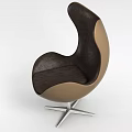 Technology Exhibition Hall Showcasing Modern Ergonomic Brown Beige Chair With Metal Base