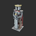 Building Block Knight Figure with Crown Armor Sword and Red Cape Design
