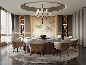 New Chinese Private Room Restaurant Private Room 3d model