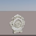 Intricate Sculpture Carving With Cloud Patterns And Square Base Design