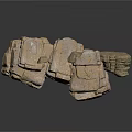 Natural Wood And Stone Decorative Elements With Rough Surface Texture Design